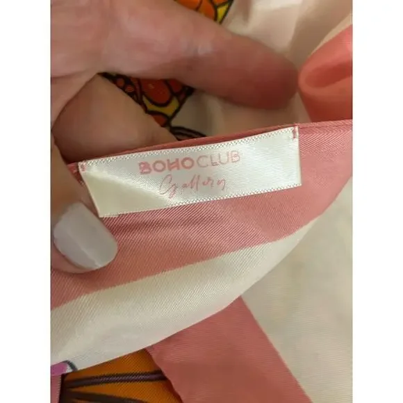 Bono Club Gallery maxi kimono, cream/pink print, one size, butterflies, colorful - Picture 6 of 6